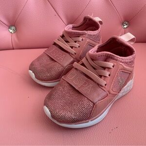 U.S. Polo Assn Toddler Child Kid Girl Sneakers Pink Lightweight Size 5C Shoes